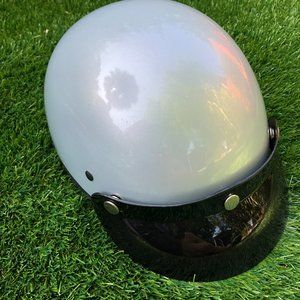 Fulmer Hombre Dot White Half Helmet  Sz Small